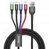 Багатофункціональний USB-кабель 4 в 1 Baseus Rapid Series CA1T4-A01, 1.2 м, 3.5A, нейлонова оплетка