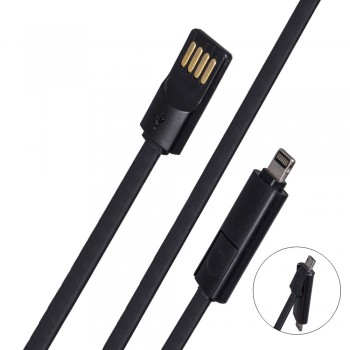 Кабель 2 в 1 Yoobao YB407, Lightning і Micro USB, 2A, 1м, білий