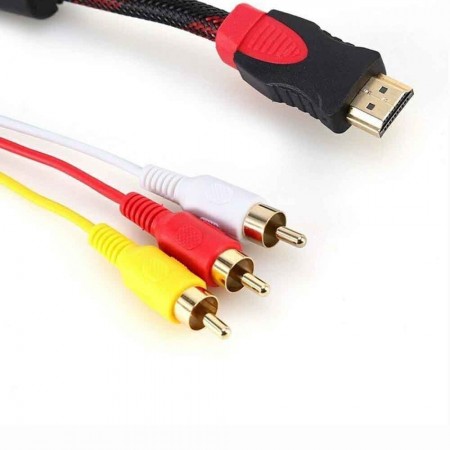Аудіо/відео кабель HDMI to 3RCA тюльпани 1.5m, чорний