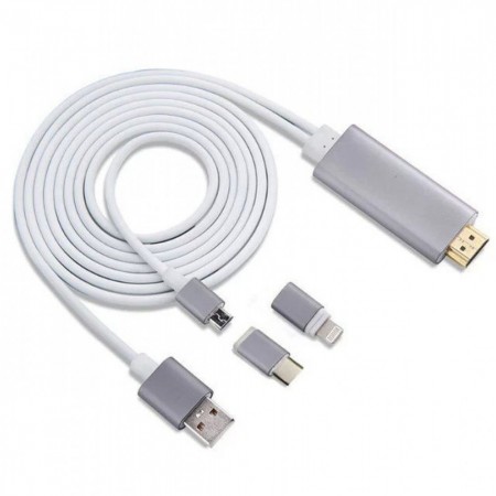 Адаптер MHL HDTV 2 в 1 для Android та iOS, підтримка HD 1080p