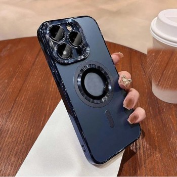 Захисний чохол для iPhone 15 Pro Electroplate Matte Metallic з MagSafe, темно-синій