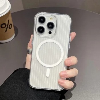 Защитный чехол для iPhone 13 Corrugated Pattern с MagSafe, белый Защитный чехол для iPhone 13 Corrugated Pattern с MagSafe, белый