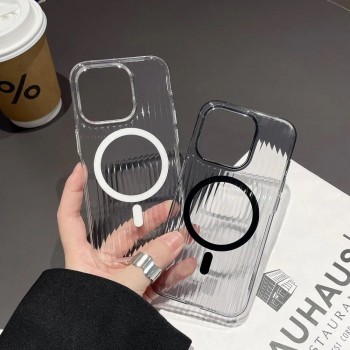 Защитный чехол для iPhone 13 с MagSafe Corrugated Pattern, черный Защитный чехол для iPhone 13 с MagSafe Corrugated Pattern, черный