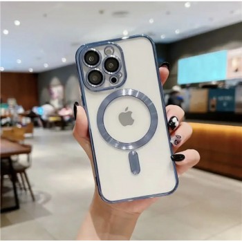 Захисний чохол для iPhone 15 Pro Max Electroplate з MagSafe, темно-синій
