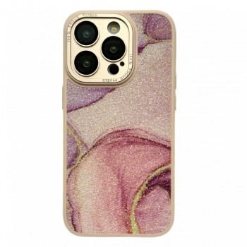 Захисний чохол для iPhone 14 Glitter Marble, рожевий Захисний чохол для iPhone 14 Glitter Marble, рожевий