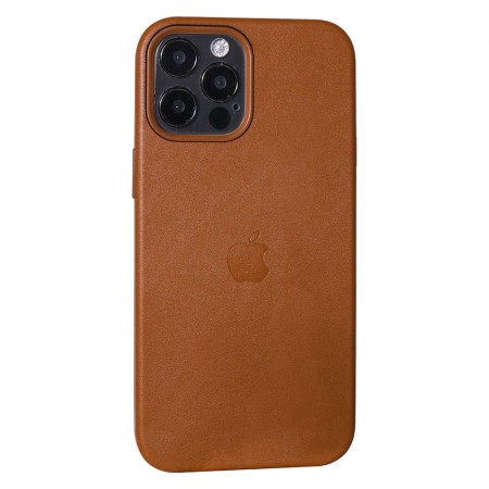 Защитный чехол для iPhone 12/12 Pro Leather Case with MagSafe, коричневый