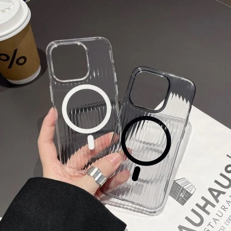 Захисний чохол для iPhone 14 Pro Corrugated Pattern Case з MagSafe, чорний