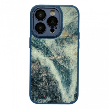 Захисний чохол для iPhone 14 Pro Glitter Marble, синій Захисний чохол для iPhone 14 Pro Glitter Marble, синій