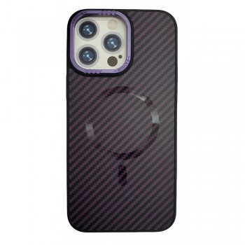 Защитный чехол для iPhone 13 Pro Carbon Armor Case With Magsafe, фиолетовый