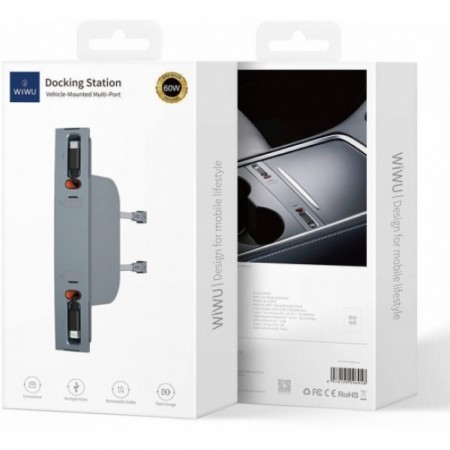 Розумна зарядна станція WiWU Wi-DS001 з двома вбудованими кабелями для Tesla Model 3 / Y 2021,2022