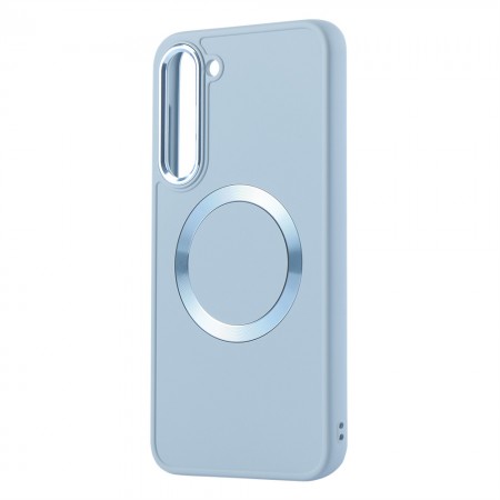 Защитный чехол для Samsung S23 Plus Metal Style Case with MagSafe, светло-голубой