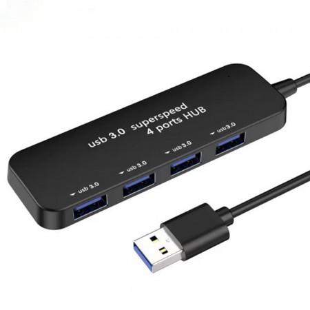 USB-хаб Veron 4 порти USB 3.0, металевий, з функцією передачі даних до 5 Гбіт/с