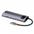 Type-C HUB Baseus Metal Gleam Series WKWG020013 5 в 1, сірий, 4 порти USB-A 3.0, HDMI, OTG