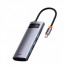 Type-C HUB Baseus Metal Gleam Series WKWG020013 5 в 1, сірий, 4 порти USB-A 3.0, HDMI, OTG