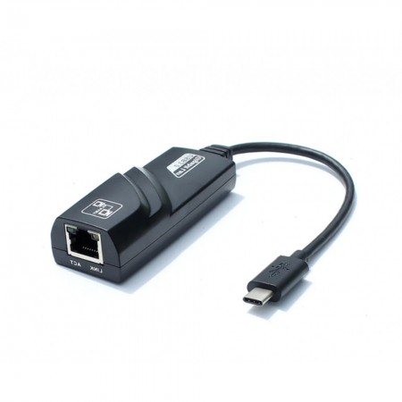 Адаптер перехідник USB-C до LAN Veron, RJ45 10/100/1000Mbps, чорний