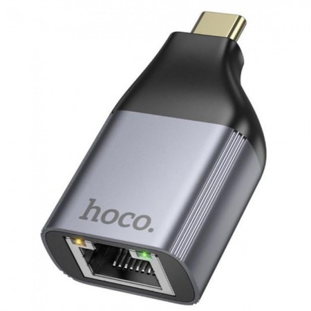 Адаптер перехідник USB-C на RJ45 Hoco UA35, гігабітний, підтримка PoE
