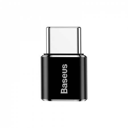 Адаптер переходник OTG USB-C на Micro USB Baseus CAMOTG-01, черный, быстрая передача данных 480 Мбит/с, поддержка подключения периферии