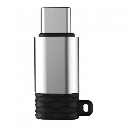 Адаптер перехідник USB-C на Micro USB Earldom ET-TC13, компактний, підтримка швидкої зарядки, алюмінієвий корпус