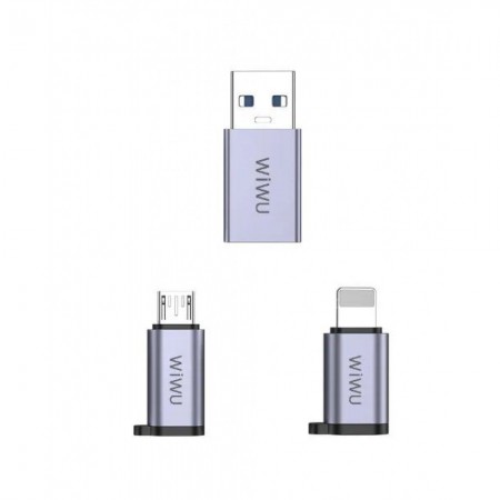 Адаптер перехідник WiWU Wi-C031 Concise Adapter Pack 65Вт, USB-C, 3 порти