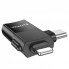 Адаптер перехідник 2 в 1 Hoco UA17 Lightning/USB-C на USB 2.0, підтримка OTG і зарядки, чорний