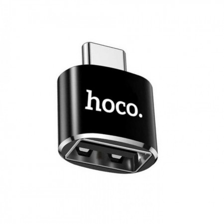 Перехідник USB-C на USB HOCO UA5, OTG, металевий, чорний