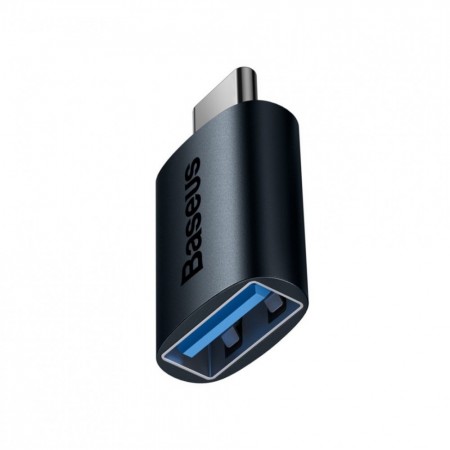 Адаптер перехідник OTG USB-C на USB Baseus ZJJQ000003, синій, підтримка передачі даних та зарядки