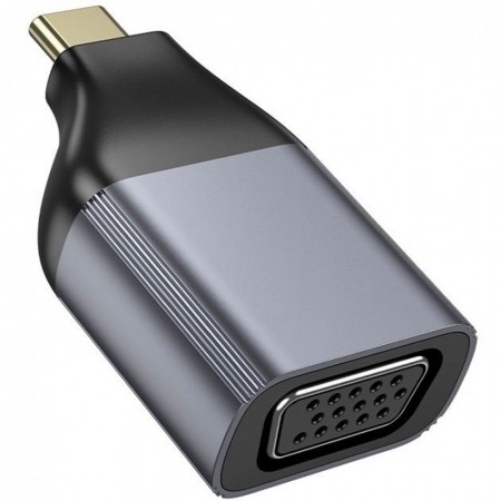 Адаптер перехідник USB-C на VGA Hoco UA34, підтримка роздільної здатності до 1080p, компактний розмір