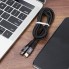 Кабель USB-C Veron C09s Nylon 20W, 0.25м, для зарядки та синхронізації, міцна тканинна обплетка