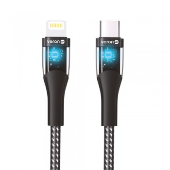 Кабель USB C на Lightning Veron CL01, 27W, 1.2m, чорний