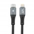 Кабель USB C to Lightning Veron CL09s Nylon 20W, 0.25м, захист від перегинів, висока міцність