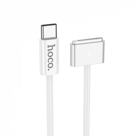 Кабель USB-C на Magsafe 3 Hoco X103, 2 м, білий, підтримка магнітної зарядки для MacBook до 140 Вт