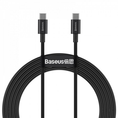 Кабель для швидкої зарядки та передачі даних Baseus Superior Series Type-C на Type-C 100W, 2 метри, чорний