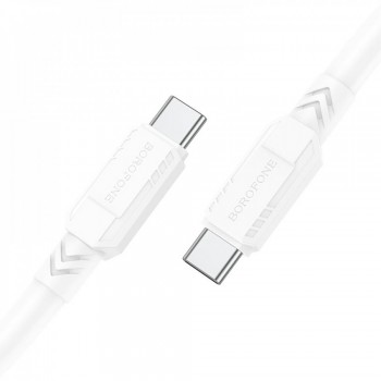 Кабель USB C to C Borofone BX81, 60W (1m), надміцний, висока еластичність, реальна пропускна здатність