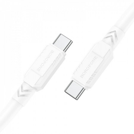 Кабель USB C to C Borofone BX81, 60W (1m), надміцний, висока еластичність, реальна пропускна здатність