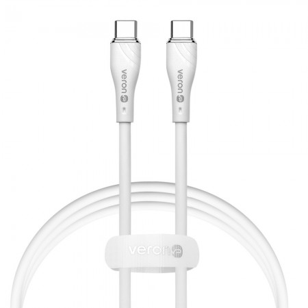 Кабель USB-C Veron CC06, 60W, 1м, силіконовий, білий