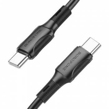 Кабель USB-C Borofone BX80, 1 м, 60 Вт, підтримка швидкої зарядки 3 А, чорний