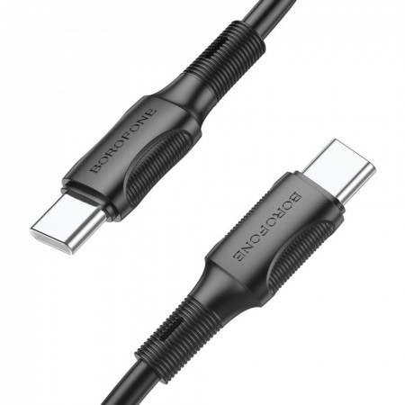 Кабель USB-C Borofone BX80, 1 м, 60 Вт, поддержка быстрой зарядки 3 А, черный