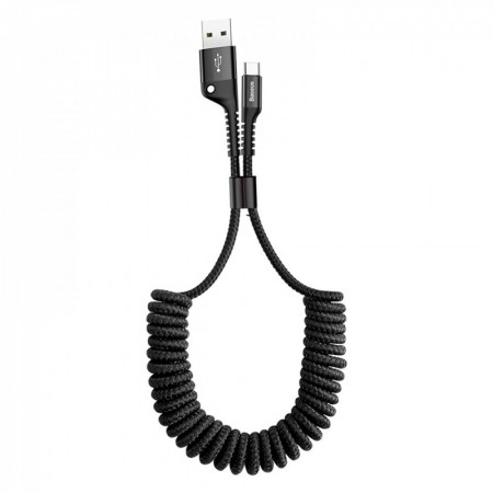 Кабель USB Type-C Baseus Fish Eye Spring (CATSR-01), 1 м, струм 3 А, нейлонова оплетка