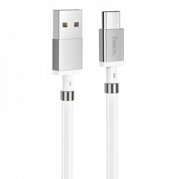 Кабель USB Type-C Hoco U91 Magnetic 2.4A, 1 м, білий, магніти, міцна обмотка, висока еластичність
