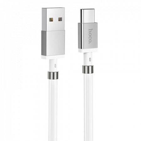 Кабель USB Type-C Hoco U91 Magnetic 2.4A, 1 м, білий, магніти, міцна обмотка, висока еластичність