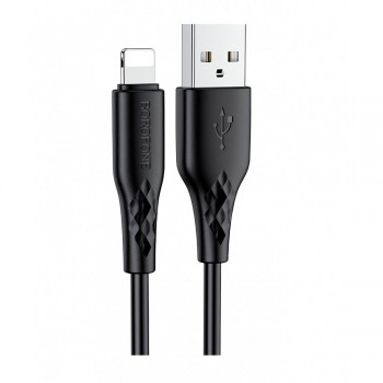 Кабель USB Type-C Borofone BX48 3A (1м), чорний, висока швидкість передачі даних, зручна експлуатація, захист від зламів