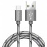 Кабель USB-C 2A Yoobao YB415C, 1 м, сірий, підтримка передачі даних 480 Мбіт/с, матеріал: нейлон та чиста мідь