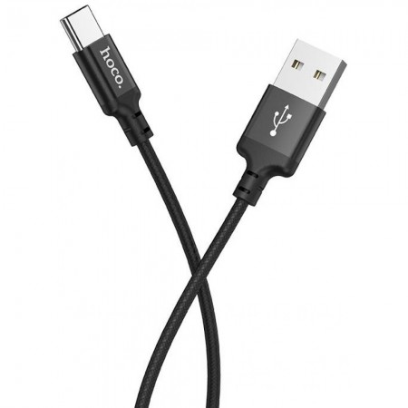 Кабель USB C Hoco X14, 1м, 2A, нейлонова обплетка, алюмінієвий сплав