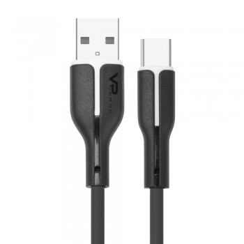 Type-C кабель Veron SC06, 1 м, чорний, 2.4A, металеві конектори, зносостійкий матеріал