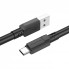 Кабель USB-C Borofone BX81, 3A, 1 м, чорний, силіконове покриття, гнучкий, підходить для зарядки смартфонів та планшетів