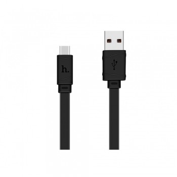 Кабель USB C Hoco X5 Bamboo, 2A, 1 м, чорний, високошвидкісна зарядка і синхронізація, силіконовий корпус