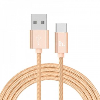 Кабель USB Type-C Hoco X2 плетений, 1 м, 2.4A, тканинна оболонка, лужена мідь