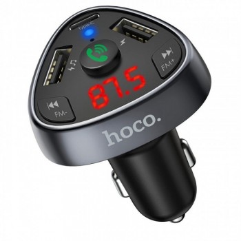 Fm Transmitter MP3 Car Charger 3.1A PD 2U Hoco E51 — Bluetooth V5.0, 2 USB порти, дисплей, підтримка USB флеш накопичувачів