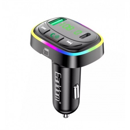 FM модулятор MP3 автомобільний зарядний пристрій 3.0A Earldom ET-M104, USB + USB-C 5V 3.1A, Bluetooth A2DP, передача до 5 метрів, частота 87.5-108.0МГц