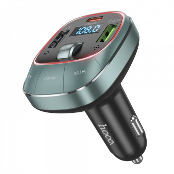 FM Трансмітер Hoco E76 Pole PD45W+QC3.0 з Bluetooth 5.0, підтримка USB-A 1 і Type-C, потужність 48W